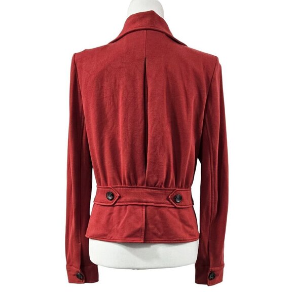 Cabi 3374 Little Red Jacket One Button Pockets Pleated Back Office Preppy - Picture 2 of 10